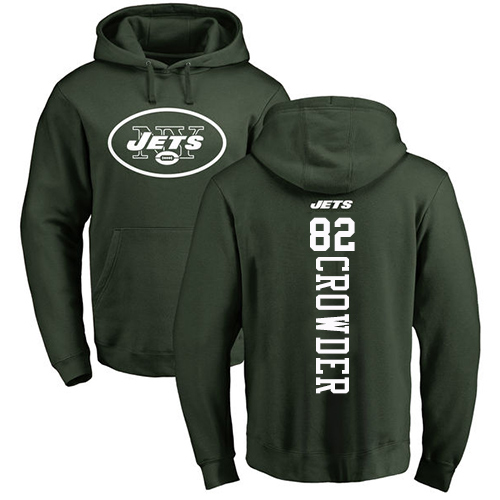 New York Jets Men Green Jamison Crowder Backer NFL Football 82 Pullover Hoodie Sweatshirts